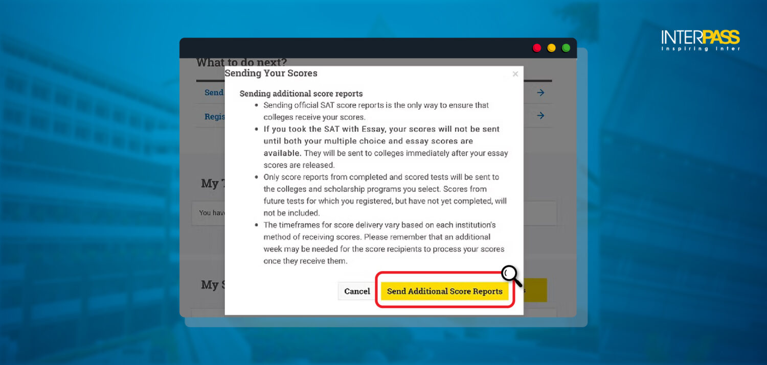 ขั้นตอนที่ 2: ไปที่เมนู “Send Scores”